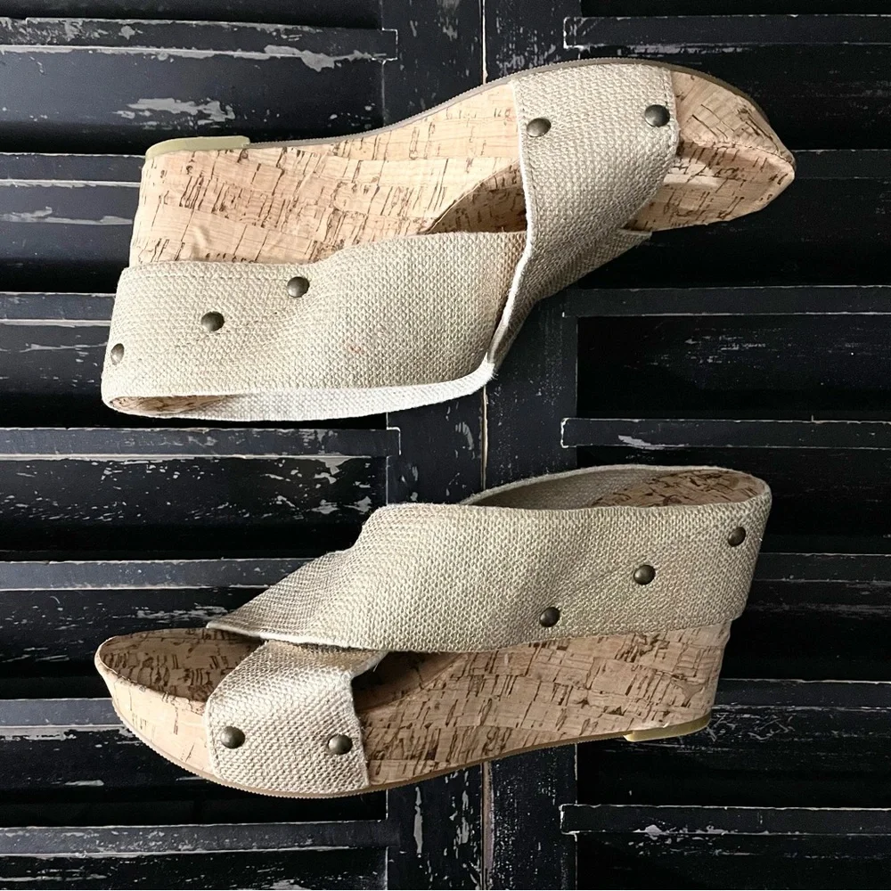 Lucky Brand Miller 2 Cork Platform Wedge Sandals NEW